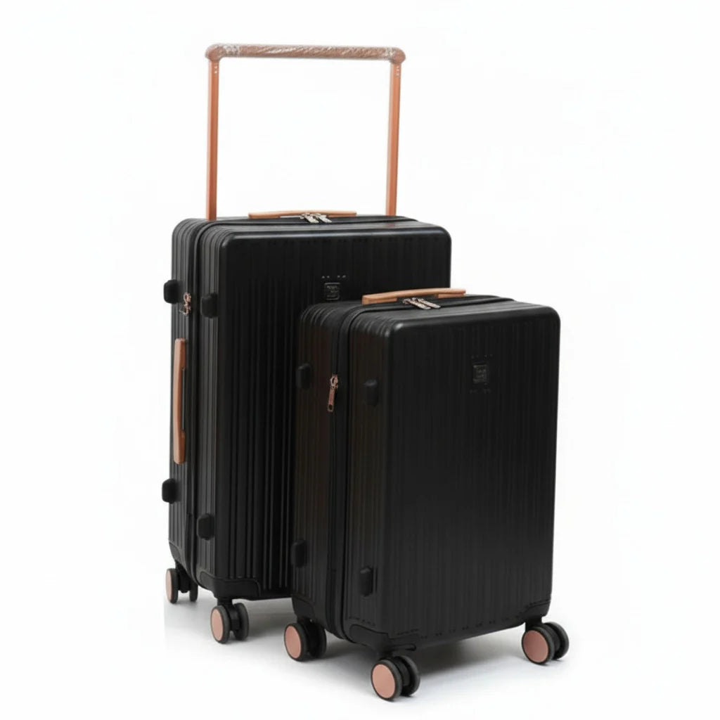 Valises de voyage haut de gamme à roulettes multidirectionnelles.