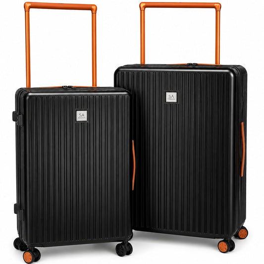 Valises de voyage haut de gamme à roulettes multidirectionnelles.